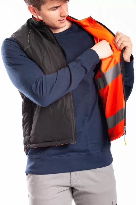 Standardized reversible quilted vest GILET