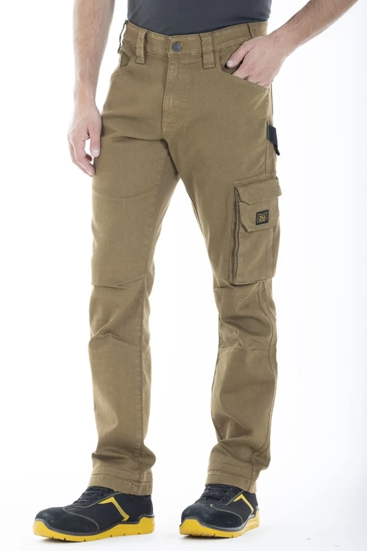 Pantaloni da lavoro multitasche stretch Fibreflex® JOBC TABACCO