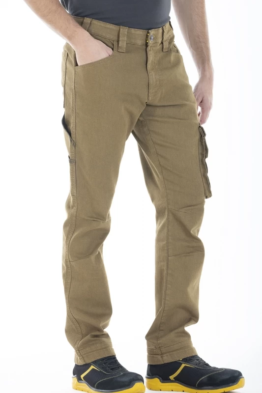 Pantaloni da lavoro multitasche stretch Fibreflex® JOBC TABACCO